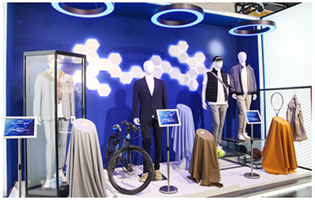 A variety of functional fabrics appeared in Intertextile